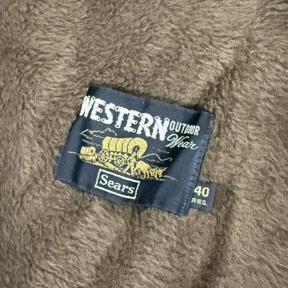 Vintage Brown Suede Leather Fringe Western sears Jacket Cowboy Boho Coat - Picture 9 of 10